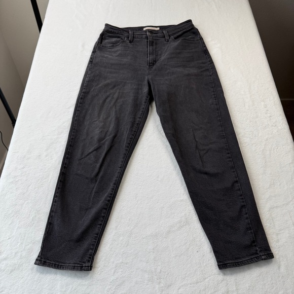 Levi's Denim - Levi Strauss High Waisted Mom Jean Womens 29 Black Good Tapered Leg‎ 26986-0015